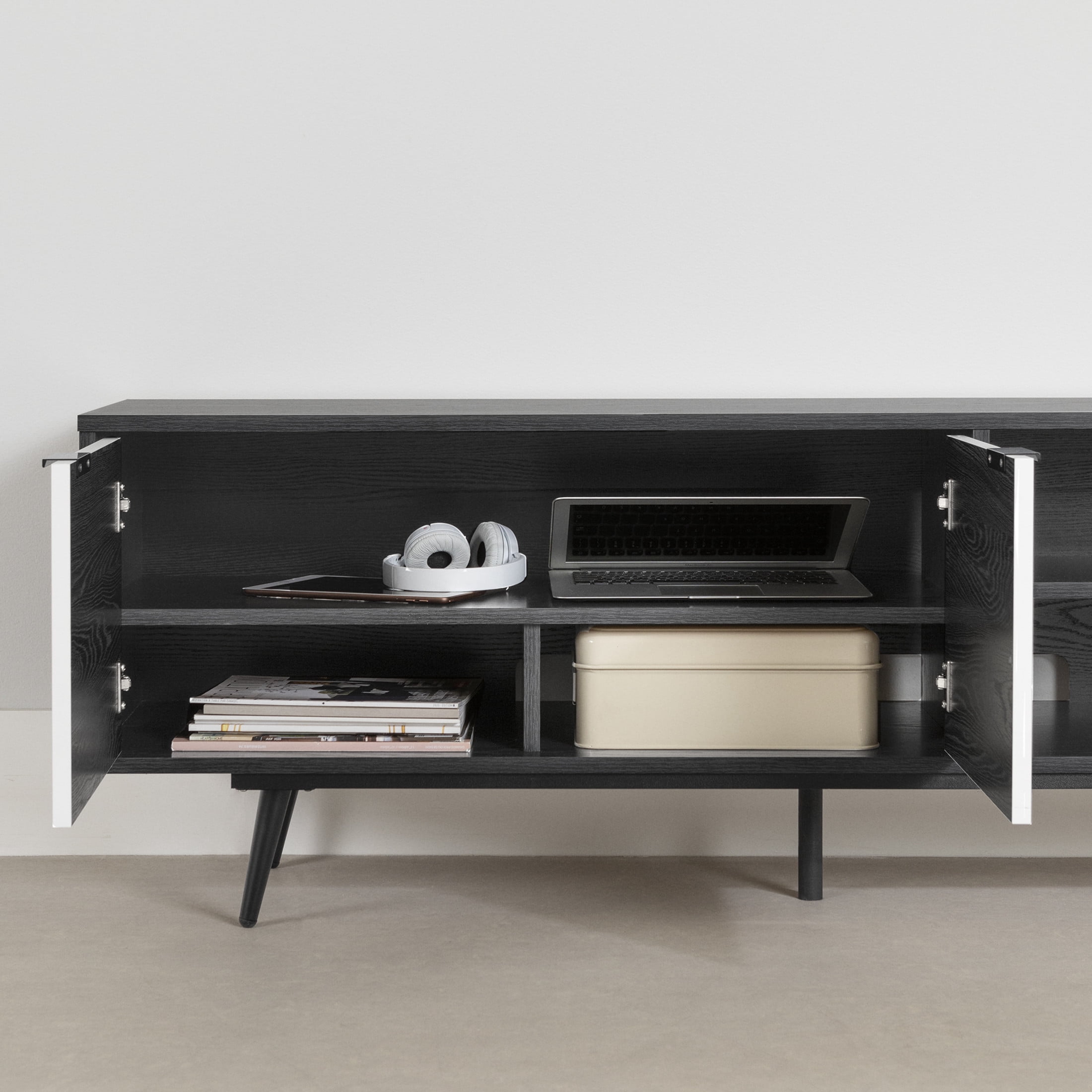 South Shore Mezzy, Contemporary TV Stand, 65" Black