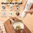 thumbnail image 4 of Rechargeable Milk Frother Handheld, USB-C Coffee  Maker with Stainless Steel Whisk & 3 Speeds, Coffee Frother Electric Hand Drink Mixer Stirrer for Matcha, Hot ,Frappe, Drink(White), 4 of 6