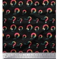 thumbnail image 1 of Soimoi Brown Silk Fabric Fish,Bird & Yacht Bird Print Sewing Fabric BTY 42 Inch Wide, 1 of 3