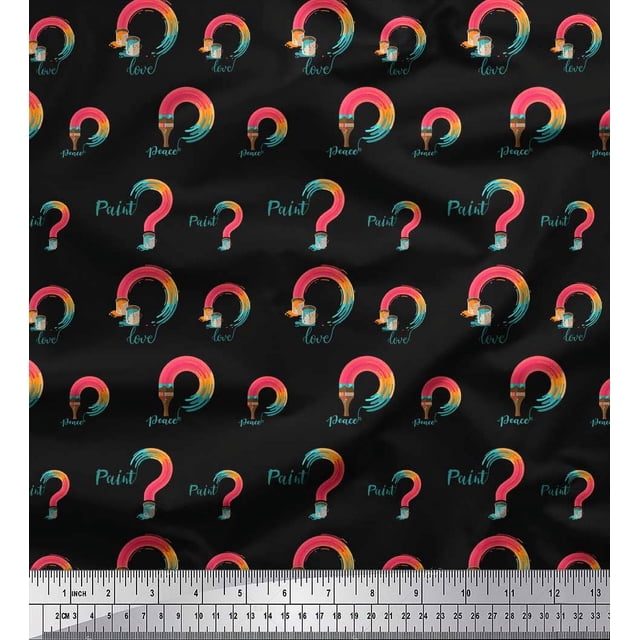 Soimoi Brown Silk Fabric Fish,Bird & Yacht Bird Print Sewing Fabric BTY 42 Inch Wide