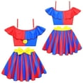 thumbnail image 4 of Girls Two-Piece Swimsuit w/Swimming Cap Tankini Bathing Suit, Size 3-10Y, 4 of 7