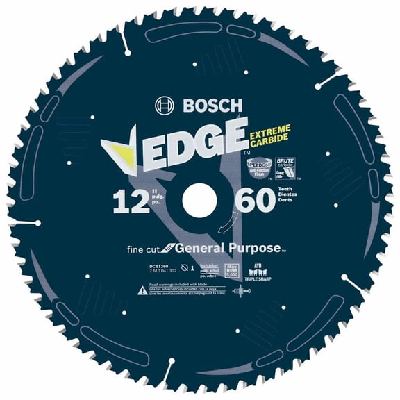 Bosch 12 Inch 60 Tooth Edge Circular Saw Blade For Fine Finish