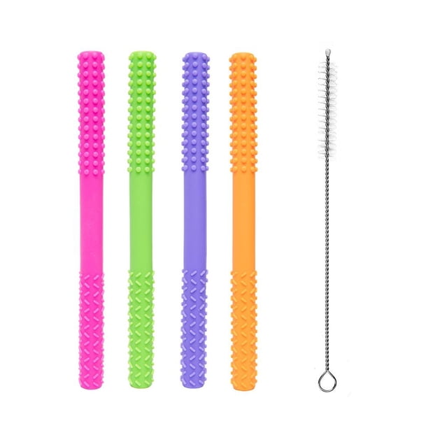 Palo Molar De Tubo De Dentición Hueco De Silicona Suave Para Bebé Con Cepillo De Limpieza Kearding BA000715-00