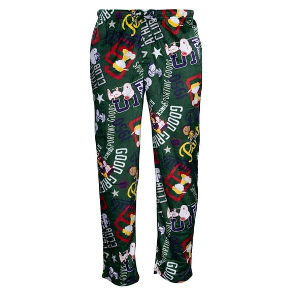 Peanuts Snoopy Characters All Over Green Adult Lounge Pants Sleepwear