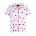 thumbnail image 2 of Not a Morning Person  Santa Stripe Notch Collar Short Sleeve Pajama Set (Women), 2 of 5
