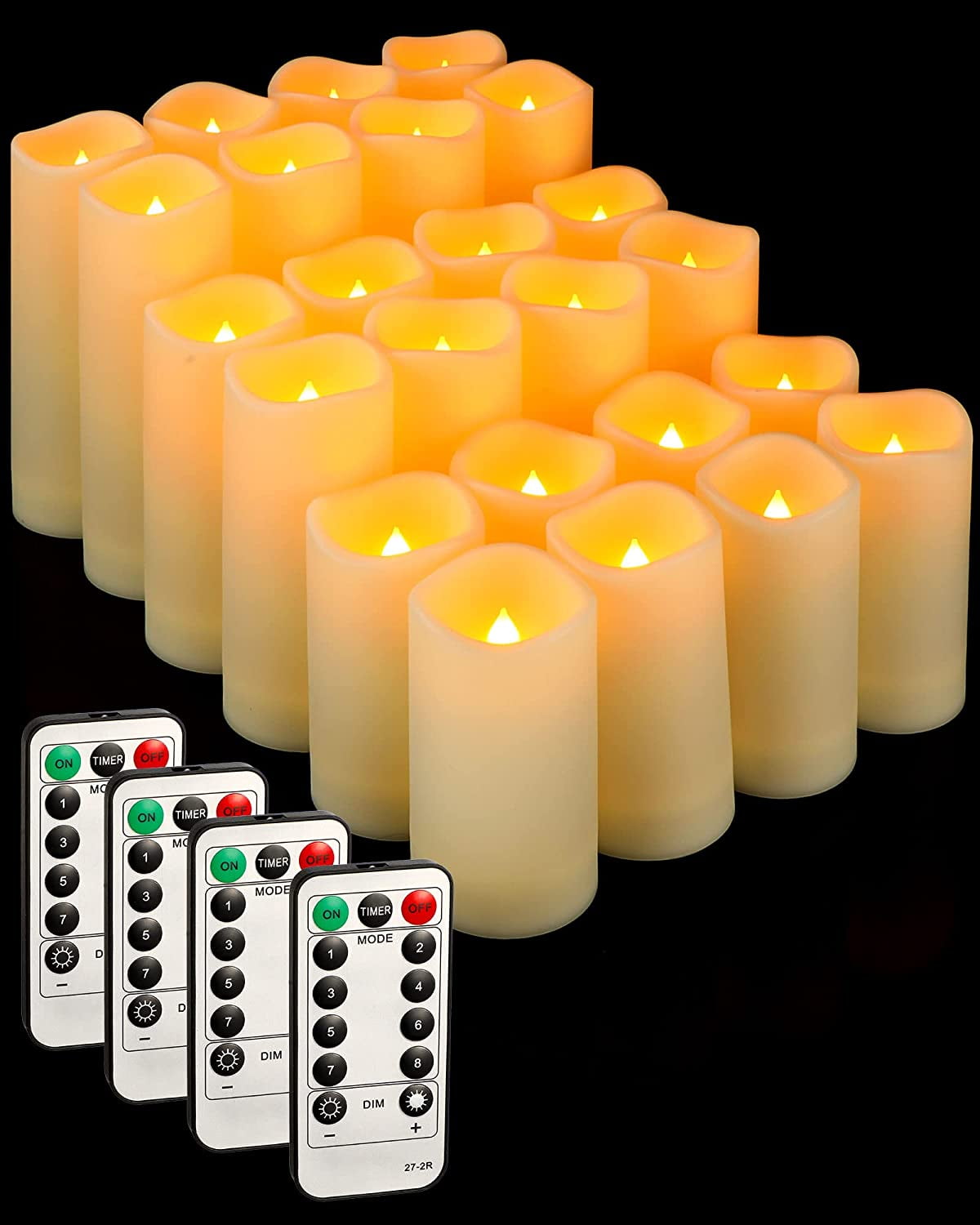 24 Pieces Waterproof LED Candles with 4 Remote and Timers, Outdoor