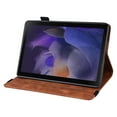 thumbnail image 6 of Case for Samsung Galaxy Tab A8 10.5" 2022 SM-X200/X205, Multi-Angle Viewing Folio Stand Smart Shell Embossed Pattern PU Leather Cover with Auto Sleep/Wake Pencil Holder Card Slot Case, Brown, 6 of 15