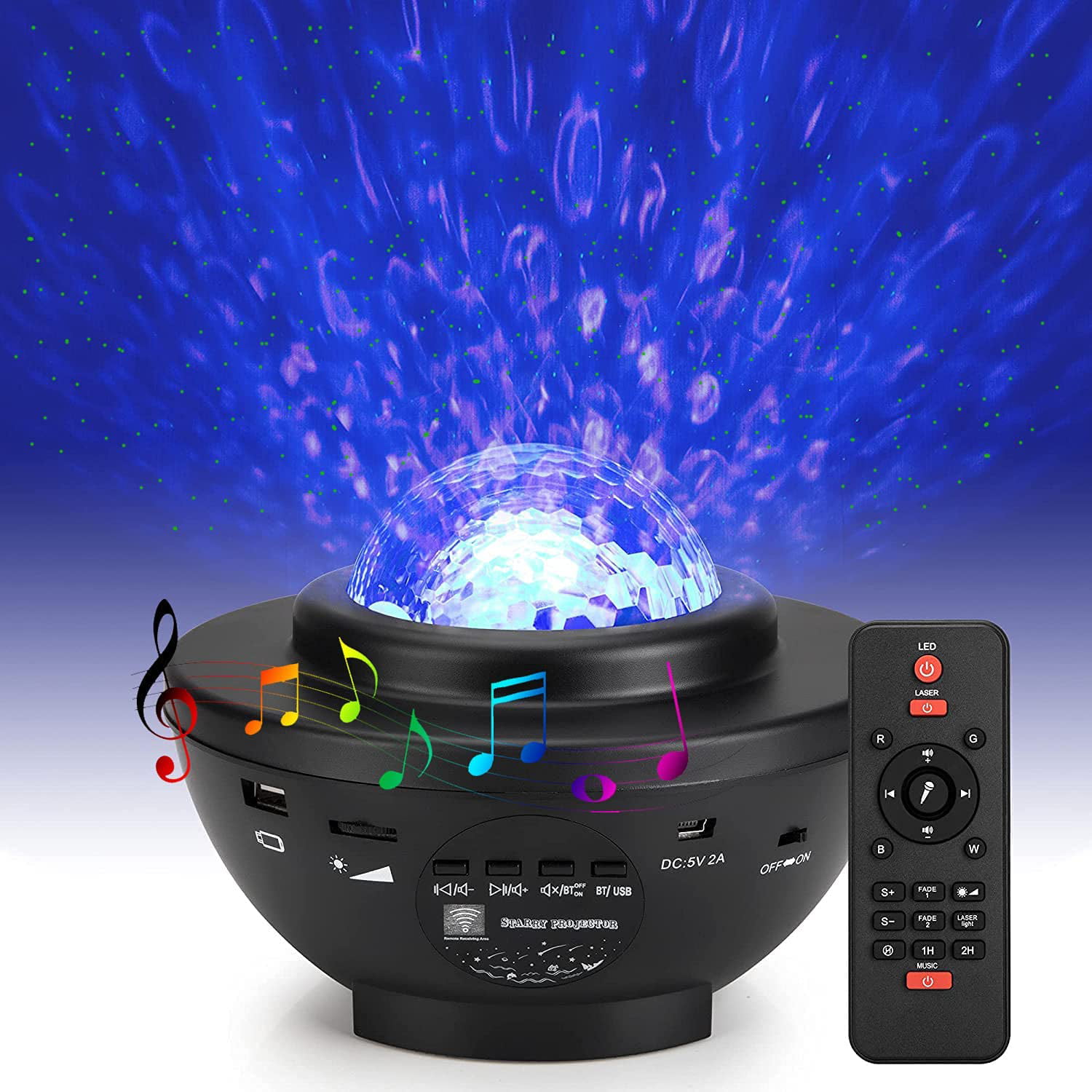 Starry Night Light Sky Night Light Projector Christmas Light Music Player 