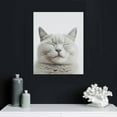 thumbnail image 4 of Nawypu  Sylvie Smiling Cat Framed Canvas Wall Art ,  Gray, Adorable Wall Decor, 4 of 4