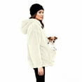 thumbnail image 5 of Fleece Sweatshirts Women Winter Hoodie With Kangaroo Pockets And Cat Carrier Pouch Dog Sweatshirt For Pet Mistress Warm White M, 5 of 5