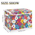 thumbnail image 5 of Yayeee Collapsible Storage Bin with Lid Fabric Closet Decorative Basket with Handles, Whimsical Floral, 5 of 7