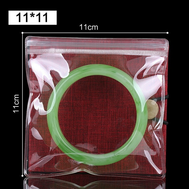 Bolsa sellada de PVC transparente para joyas, bolsa para guardar pendientes, joyas, texto de joyería, cuerda para jugar a la mano, bolsa autosellada, bolsa de embalaje, 100 unidades