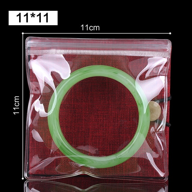 Bolsa sellada de PVC transparente para joyas, bolsa para guardar pendientes, joyas, texto de joyería, cuerda para jugar a la mano, bolsa autosellada, bolsa de embalaje, 100 unidades
