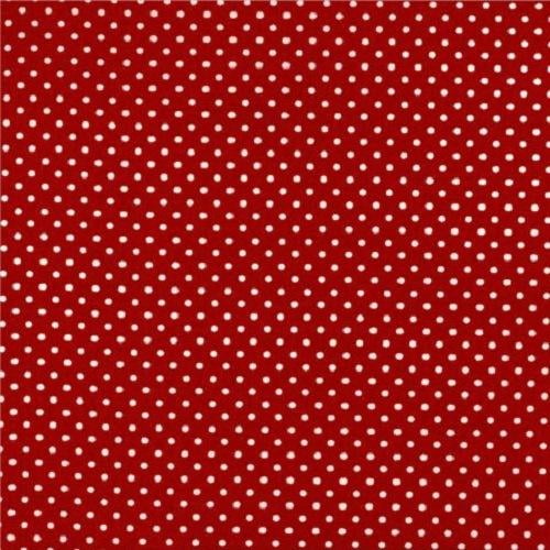 VTG 3/4yd Jersey Knit Red Polka Dot 4-way Stretch Fabric