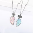 thumbnail image 1 of 2 Pcs Set Sequin Split Heart Best Friends Forever Friendship Necklace Pendant Gift, 1 of 5