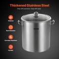 thumbnail image 3 of VEVOR Stainless Steel Stockpot, 24 Quart Cooking Pots, Cookware Sauce Pot with Lid, and Handle, Heavy Duty Commercial Grade Stock Pot, Sanding Treatment, for Steaming Boiling or Frying Silver, 3 of 9