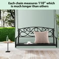 thumbnail image 5 of Costway Outdoor 2-Person Metal Porch Swing Hanging Patio Bench 485 Lbs Capacity Black, 5 of 12