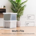 thumbnail image 2 of File Box  Plastic Organizer With Lids For Letter/legal Portable Document Moving Storage Bin Durable And Secure Lid Stackable Nestable Black 35 Qt. 4 Pack, 2 of 8