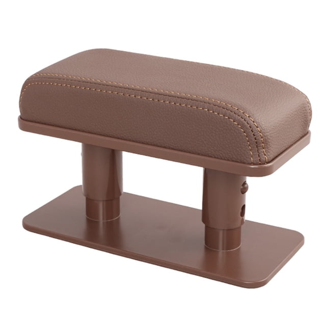 SPRING Car Armrest Adjustable Height Left Elbow Support Pad Rest Pad brown