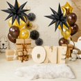 thumbnail image 4 of MINKUROW 50 Pcs Black Mylar Starburst Balloons,Explosion Star Foil Balloons,12 Point Cone Spike Balloons Party Decoration Supplies for Halloween Black, 4 of 5
