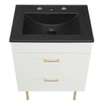 thumbnail image 2 of Modway Daybreak 24" Rubberwood MDF Particleboard Bathroom Vanity - White/Black, 2 of 8
