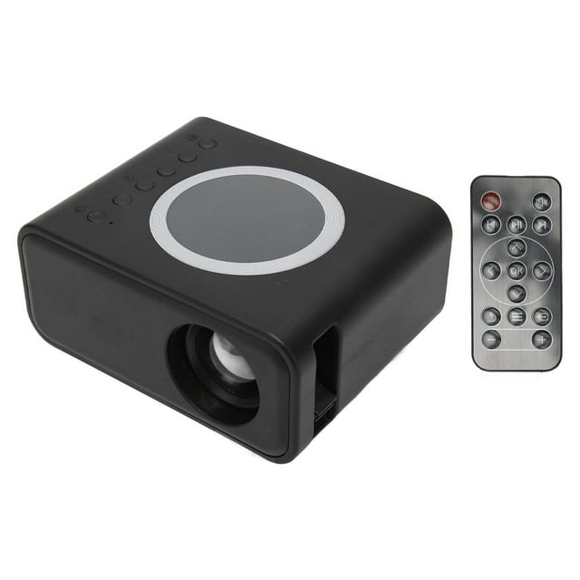 Home Theater Projector, 1080P ABS Material Diffuse Reflection Imaging Portable Projector with Adapter for IOS for Bedroom Black,White