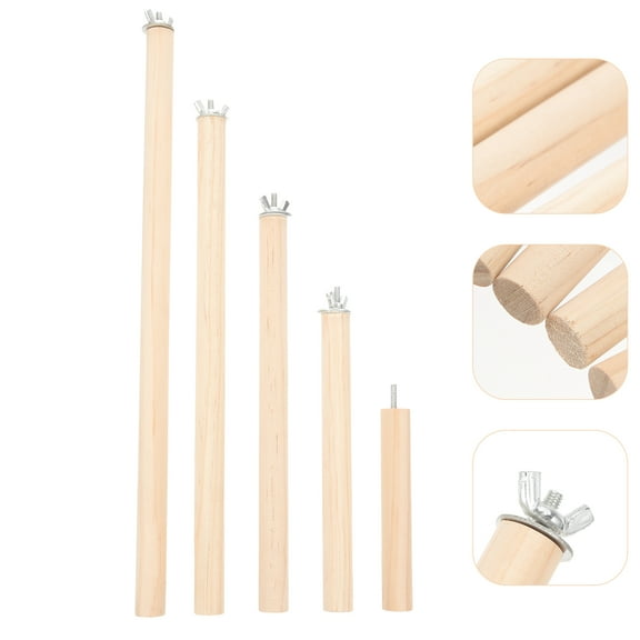 5pcs Parakeet Perches Bird Claw Grinding Perches Wooden Parrot Cage Perches