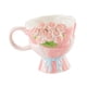thumbnail image 3 of Taza de café de cerámica, taza de cerámica rosa, 360 ml, regalo de cumpleaños artístico y lindo con flores, 3 of 9