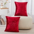 thumbnail image 4 of Deconovo Large Sofa Pillow Covers 26x26 inch, Velvet Throw Pillows Covers for Bed, Couch, Sofa, 26" x 26", Red, 2 Pack, 4 of 9