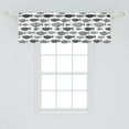 thumbnail image 2 of Ambesonne Fish Window Valance, Sea Animals Black White, 54" X 18", Black White, 2 of 3