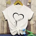 thumbnail image 5 of Christian Faith Jesus Love Graphic T-Shirt for Women, Cotton Short Sleeve Crew Neck, 5 of 5