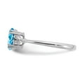 thumbnail image 4 of Auriga Fine Jewelry 925 Sterling Silver Rh-plated Blue Topaz and Diamond Ring for Women Size 7, 4 of 6