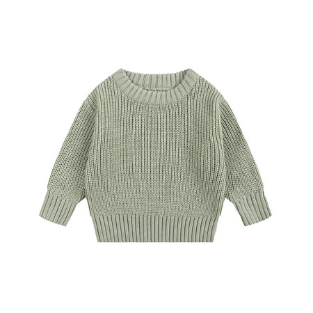 

MIASHUI Toddler Kids Pullover Sweaters Casual Clothing Baby Boys Girls Warm Soft Top Army Green 4-5 Years