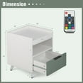 thumbnail image 3 of Gymax Table de Chevet Moderne 2 Pcs avec Lumières DEL, Compartiment Ouvert et Tiroir, 3 of 10