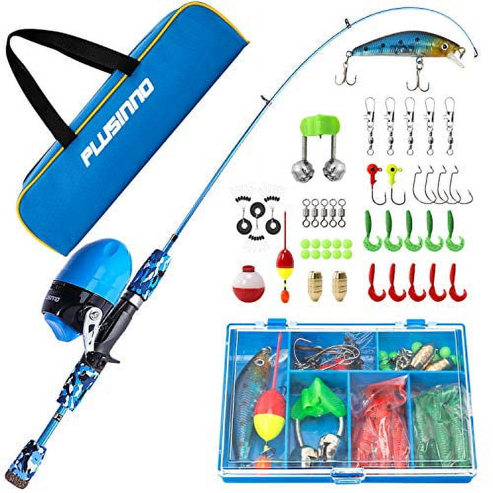 Widden 2 Pack Kids Fishing Pole, Portable Telescopic Kids Fishing Poles Set for Boys and Girls, Fishing Rod and Reel Combo Kit with Tackle Box, and F