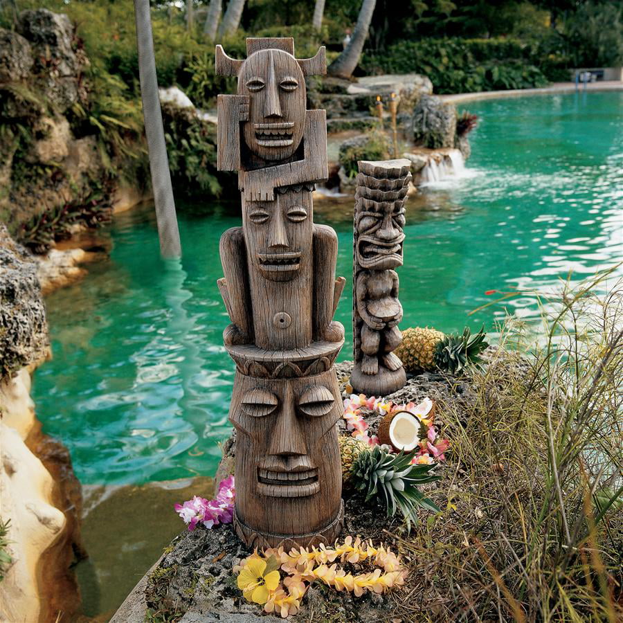 Hawaiian God of Thunder Primitive Tiki Wall Sculpture Yard Pool Patio Decor 