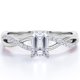 thumbnail image 1 of JeenMata Anillo de Compromiso Semi Infinity con Moissanita de Corte Esmeralda de 0,75 Quilates, Engaste en Pavé y Engarce de Garras, Chapado en Oro Blanco de 18 K sobre Plata, 1 of 6