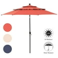 thumbnail image 4 of MAISON ARTS  10ft 3 Tiers Patio Outdoor Umbrella Matched with most Patio Table with Ventilation Auto-tilt and Crank Lift Orange Red, 4 of 5