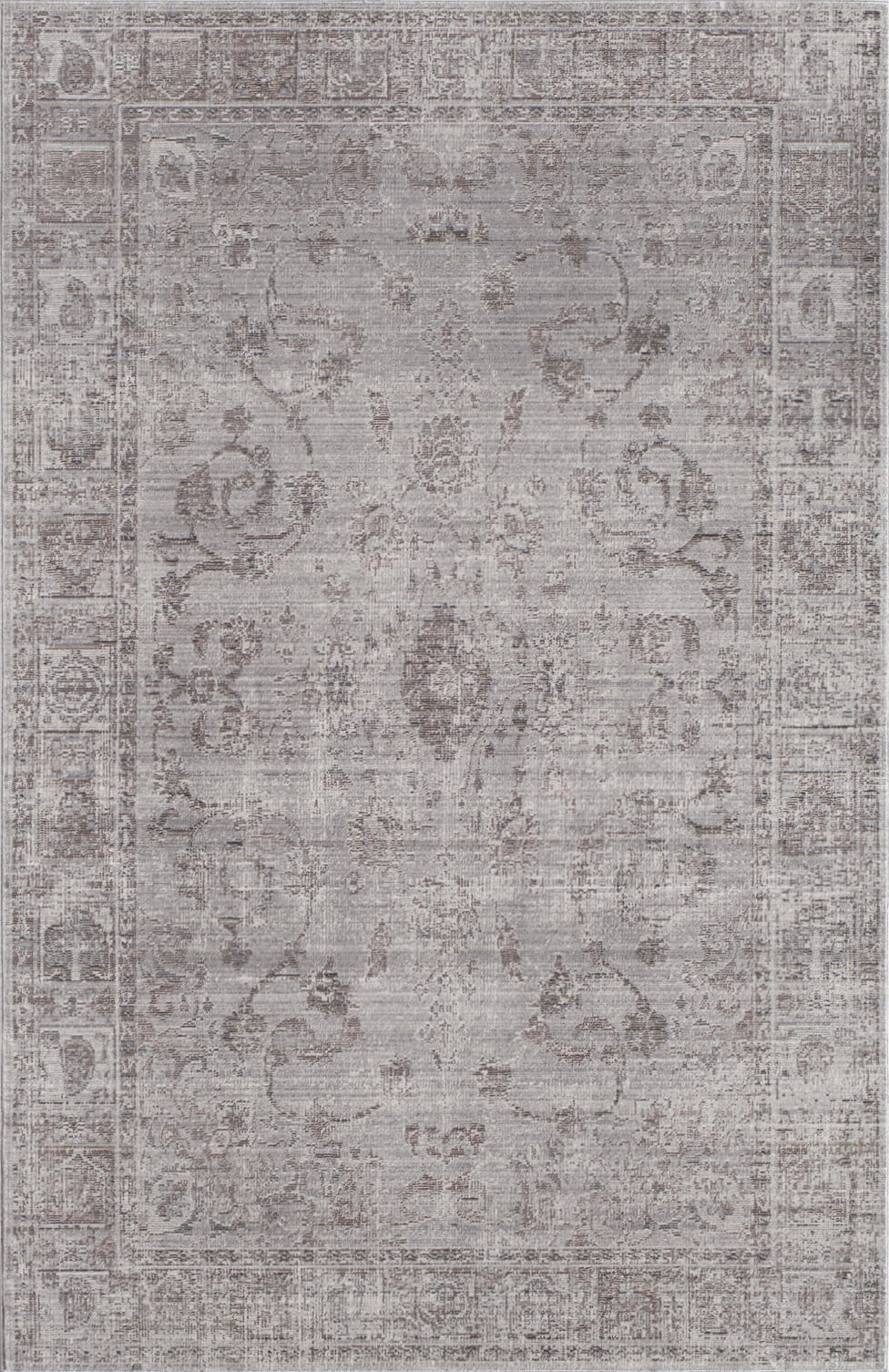 Rugs America Asteria Collection grey AI250C Transitional Floral Area Rug 8' x 10'