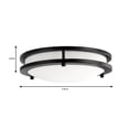 thumbnail image 6 of Flaxmere 11.8 in. Matte Black LED Flush Mount Ceiling Light with Frosted White Glass Shade, 6 of 8