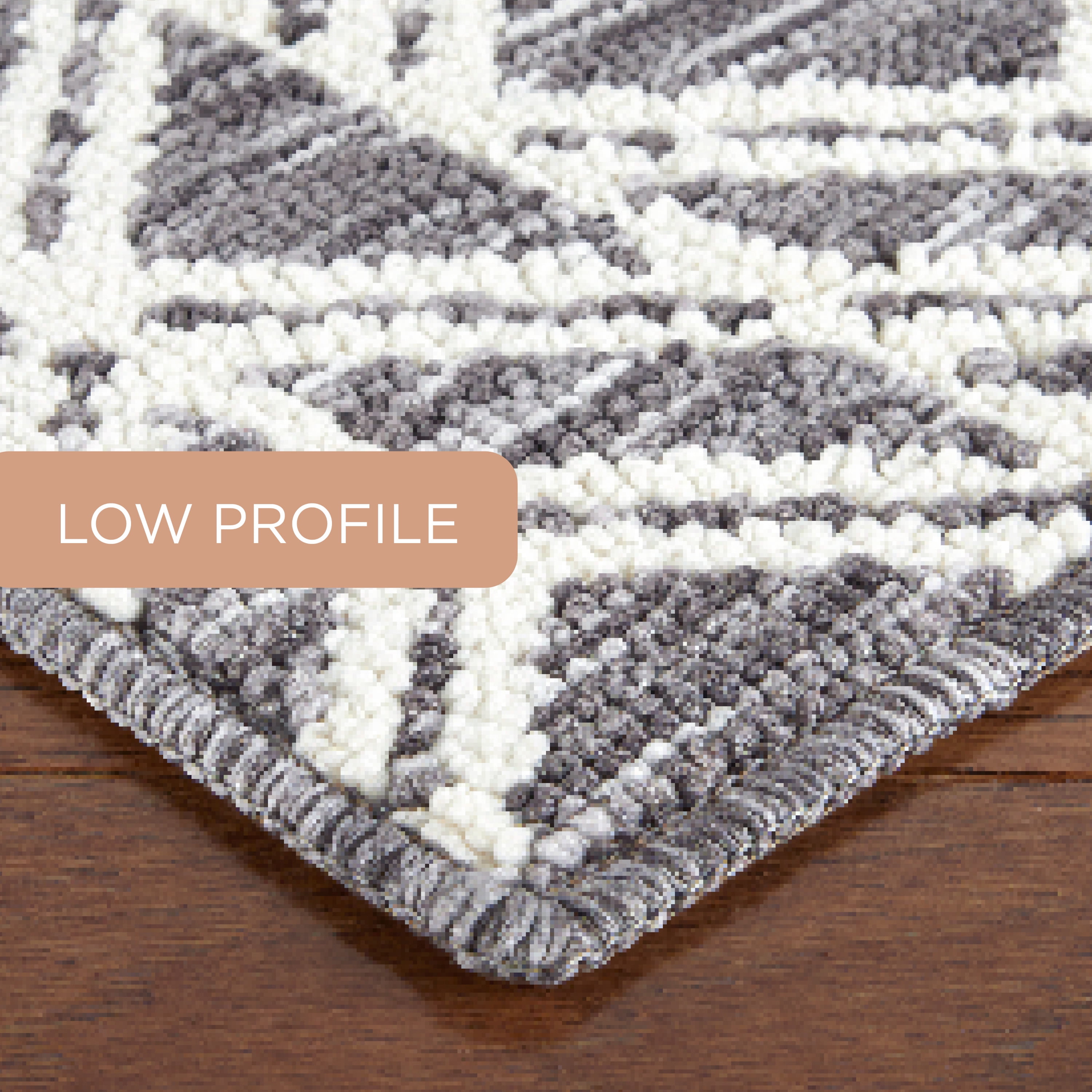 TOWN & COUNTRY EVERYDAY Walker Modern Diamond Everwash® Washable Multi-Use Decorative Rug with Non-Slip Backing, Dark Grey, 24"x72"