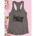 thumbnail image 3 of Super Mom Crown Flowers Racerback Tank Women -Image by Shutterstock, Female Medium, 3 of 4