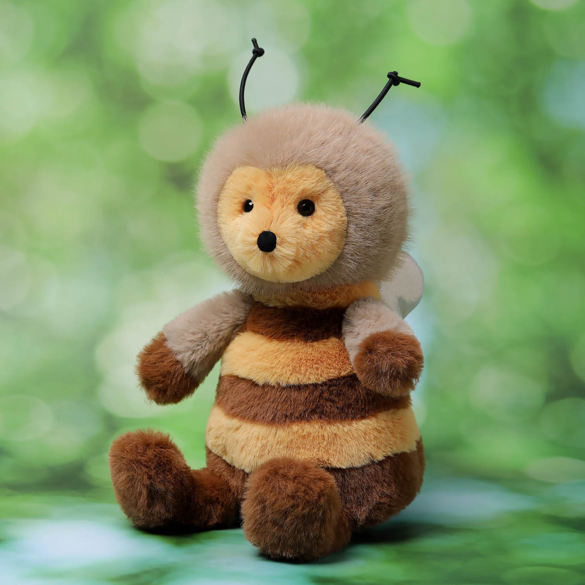 McHugs: Garden Series - Brownie Bee - 7" Brown & Yellow Stuffed Animal Plush, Soft Weighted Cuddle Toy, Cozy Comfort Play Companion, Baby-Toddler-Kids