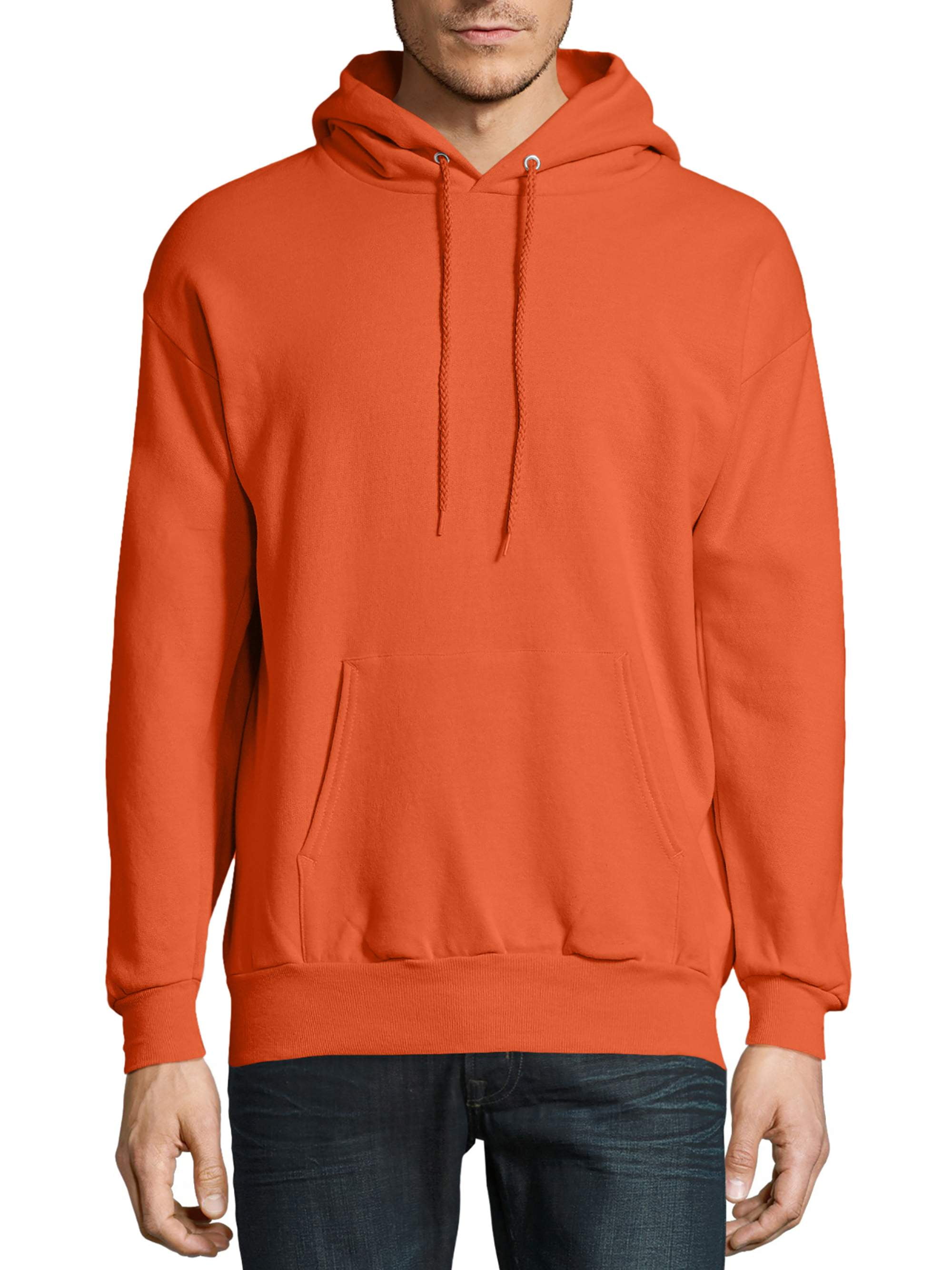 1 Orange Hanes P170 Mens EcoSmart Hooded Sweatshirt Medium 1 Black