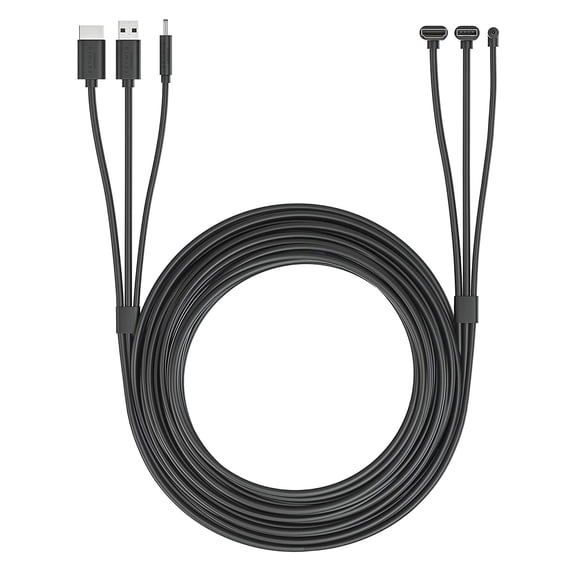 Skywin 3-in-1 Flat HTC Vive Compatible Cable - Replacement for HTC Vive 3 in 1 HDMI USB DC 5 Meter Flat Cable for Linkbox and Headset Connection (16 Foot)