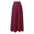 thumbnail image 4 of DuoJiaJ Women's Straight Skirt Casual Basic Solid Midi Skirt For Daily Wear Outing Spring Summer Fall Versatile Outfit Skirts For Women Red XL, 4 of 4