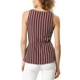 thumbnail image 4 of MODA NOVA Junior's Striped Sleeveless V Neck Wrap Tie Waist Top, 4 of 6