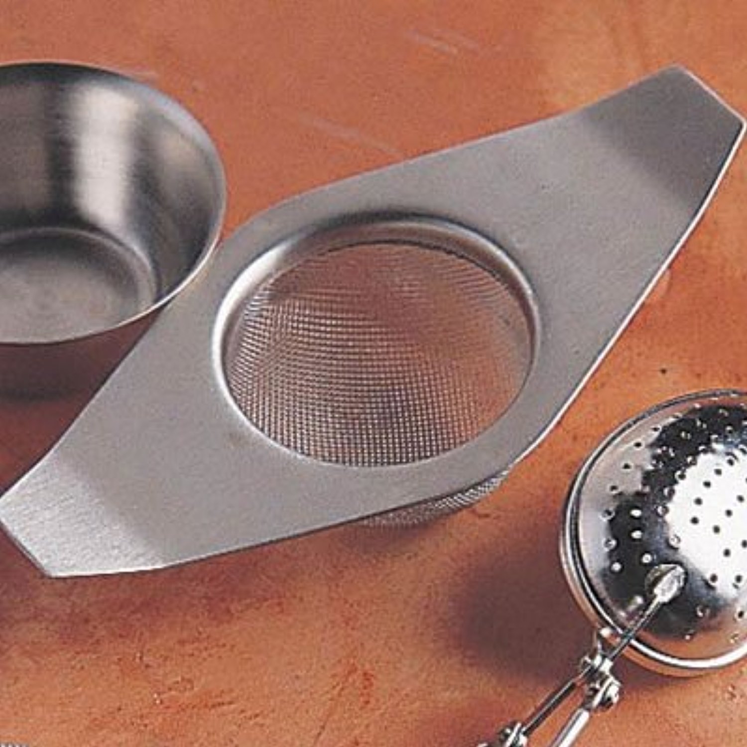 Stainless Steel Italian Espress Tea Mesh Strainer w/ Drip Cup Walmart