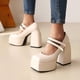 thumbnail image 1 of Zapatos de punta cuadrada para mujer, tacón muy alto, tacón grueso, sexy, para banquete Wmkox8yii  hfjk3821, 1 of 8
