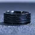 thumbnail image 3 of Wedding Rings for Men. Fishermen's 8mm Black Titanium Band w/ Fish Hooks, 3 of 5